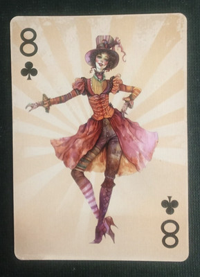 Circus Poker Playing Card Woman Circus Performer 8 Clubs