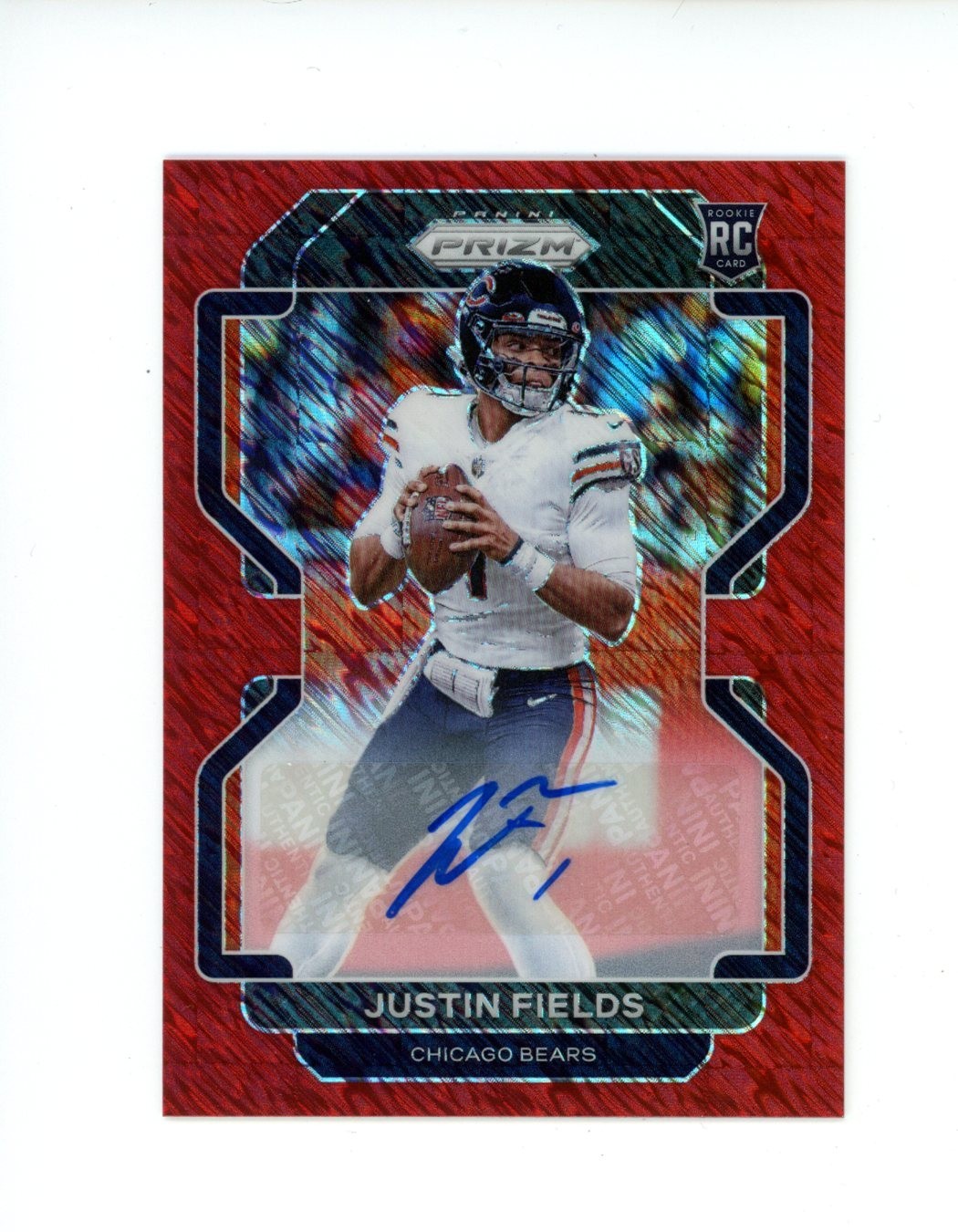 2021 Prizm Red Shimmer JUSTIN FIELDS Auto /35 (RC) #334