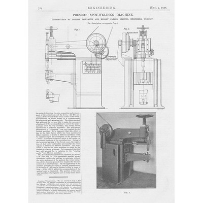Prescot Kabel Schweißgeräte 2x Vintage Engineering Prints 1925