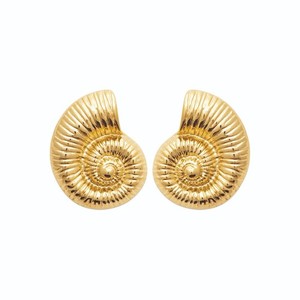 Authentic Fancy Earrings In Gold-Plated, Snail Shell Shaped