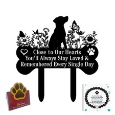 Pet Grave Markers Dog Metal Memorial Stake 12 Inch Waterproof Garden Plaque
