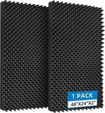 1 Pack Sound Proof Foam Panels 48" 24" 2" Quick-Recovery Soundproof Wall Panels