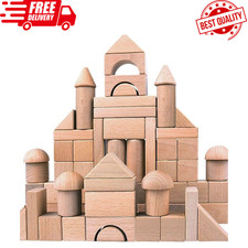 Wooden Building Blocks Set for Kids - Stacker Stacking Game Construction Toys...