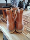 Vintage 70s 80s Lace Up Tan Work Boots White Stitch/Stitching Sears? Sz.6 Men — photo 8