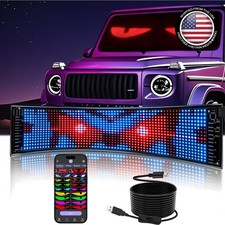 Programmable LED Car Sign for Windshield - 15x4in Flexible Display App Contr...