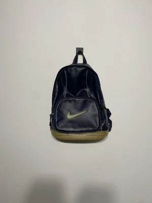 Sac à dos vintage Nike en cuir bleu marine Y2K vêtements de sport rares - Photo 1/4