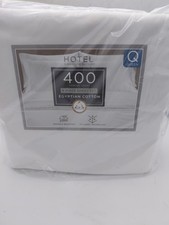 Hotel Signature Sateen 400TC 6pc Queen Sheet Set Egyptian Cotton White