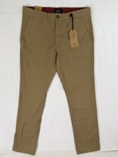 New Across The Pond Pants Mens 34x32 Beige Cornstalk Slim Fit Stretch Chino 