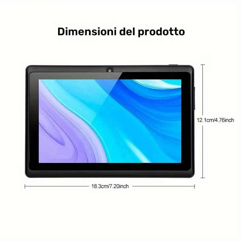 Mini Tablet 7 Pollici Doppia Fotocamera 4GB/ 32GB Android 11 Cover Celeste Incl. - Immagine 3 di 3