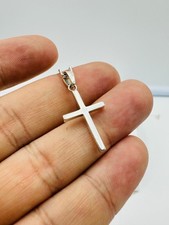 925 Sterling Silver Men Woman Medium Cross Neckace 18 inch Chain 24mmx14mm New