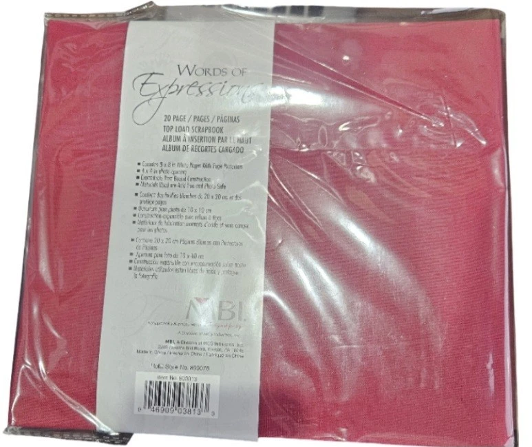 Álbum de recortes de tela de moda MBI 8X8 ROJO 20 páginas de carga superior foto frontal expandible Foto 3 de 4