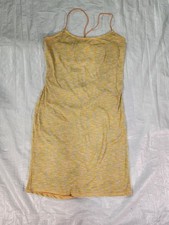 Derek Heart 90s Style Y2K Rave Festival Dress XL Orange Strappy Ruched Butt