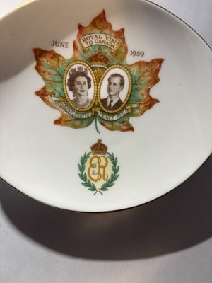 VINTAGE ADDERLEY BONE CHINA PLATE,ROYAL VISIT TO CANADA,JUNE 1959 ,MADE ENGLAND