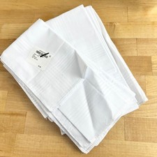 Nordstrom Mens White Cotton Handkerchiefs 13 Pack Jacquard Striped Border New