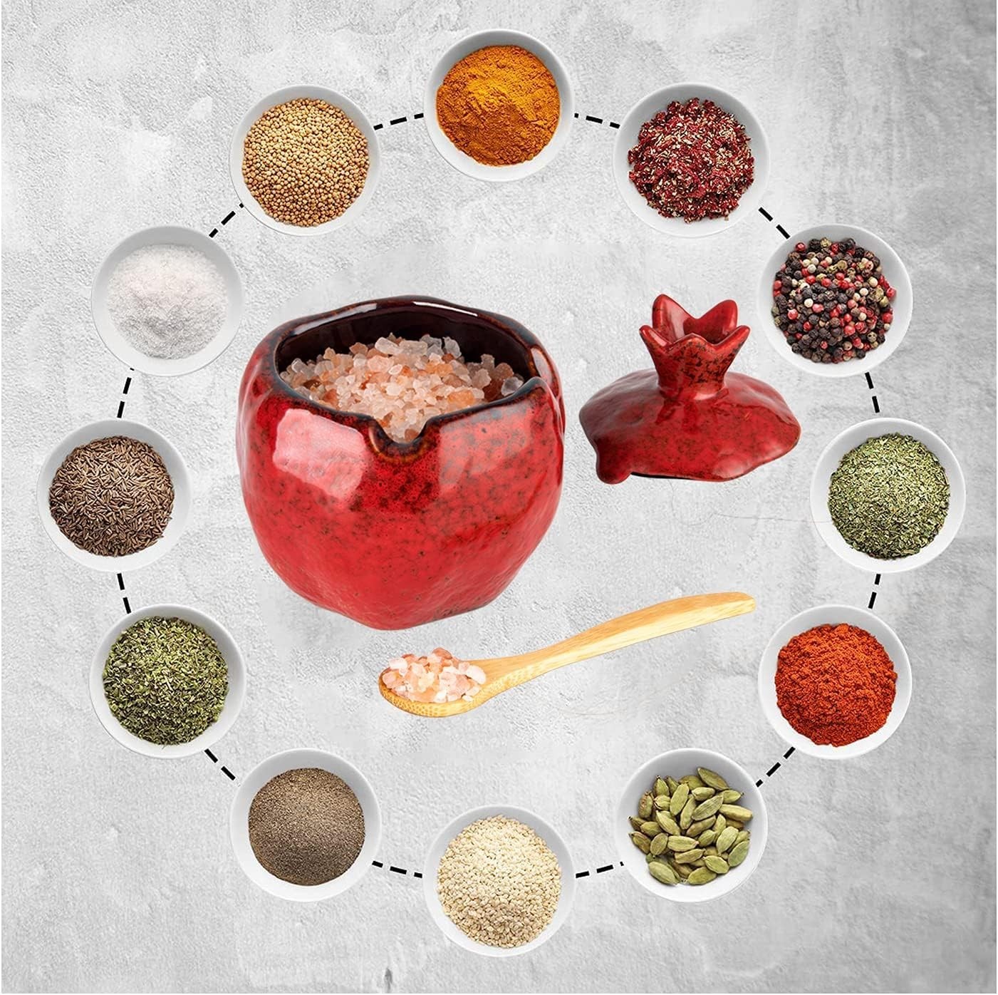 Salt Cellar Salt Box 2 PCS Salt Container Salt Pig Red Salt Bowl Salt Cellar ...