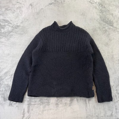 Timberland Wollmischung Rippstrick Pullover schwarz Stehkragen Damen Extra Small
