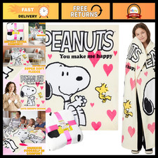 Cozy Fleece Blanket Throw - Soft Fluffy Peanuts Snoopy Design, 59x51" - Travel