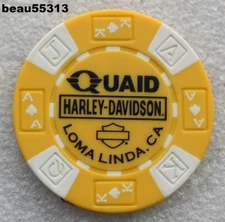 ⭐HARLEY DAVIDSON "QUAID" LOMA LINDA CALIFORNIA DEALER CASINO POKER CHIP