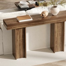 Brown fireplace mantle or Console Table for Entryway w/ Anti-Tip Kit tornorci 