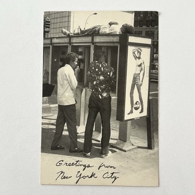Vintage 70s Postcard Real People By Migliore Greetings From New York City Street