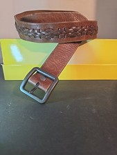 Fossil Brown Leather Belt Men's SZ 40 Braided STURDY THICK LEATHER Cowhide