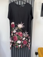 Bnwot New Ex popular store black floral beautiful shirt dress size uk 18