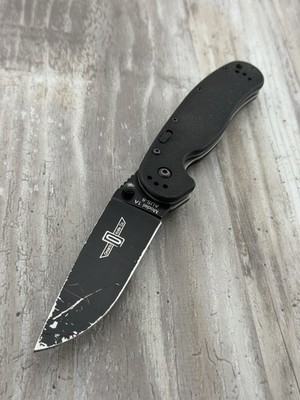 Ontario RAT IA BP Assisted Folding Knife 3.5'' AUS-8 Steel Blade Black G10 Handle