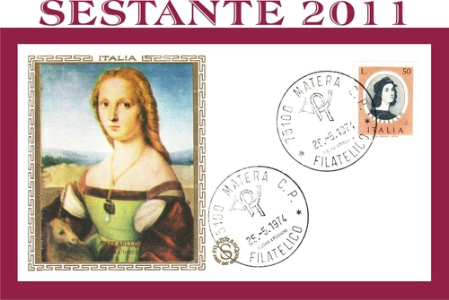 ITALY FDC FILAGRANO ART WOMAN WITH UNICORN RAFFAELLO SANZIO 1974 A. MATERA B98