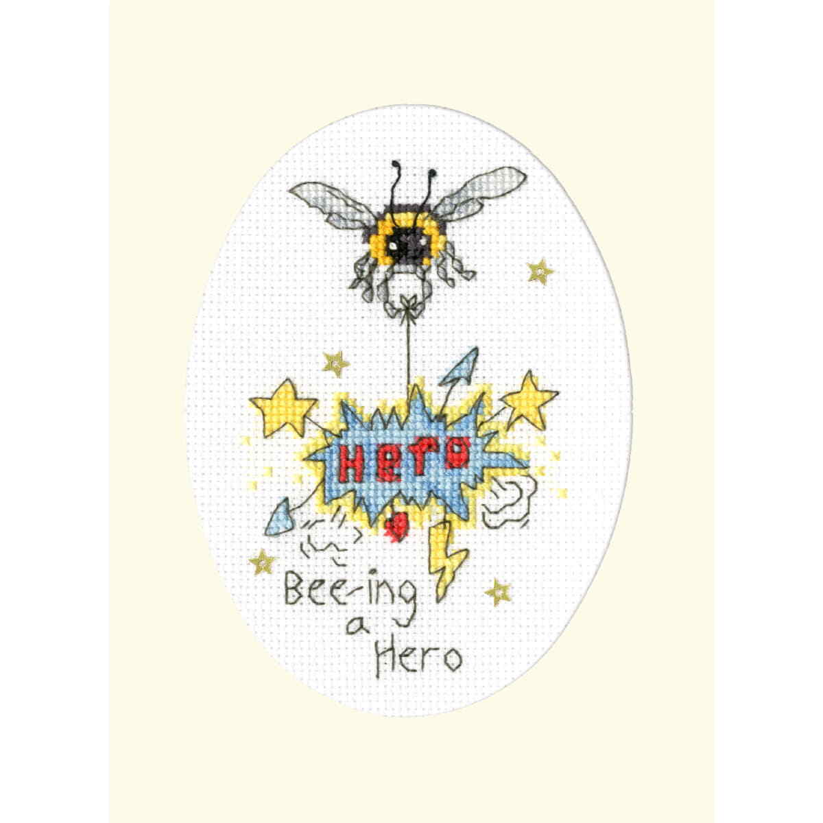 Bothy Threads  greating card counted cross stitch kit ""Bee-ing A Hero"", XGC28, 9