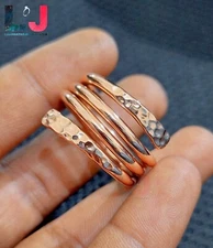 Pure Copper Wrap Ring Arthritis Thumb Ring Hammered Wrapround Ring All Size LJ39