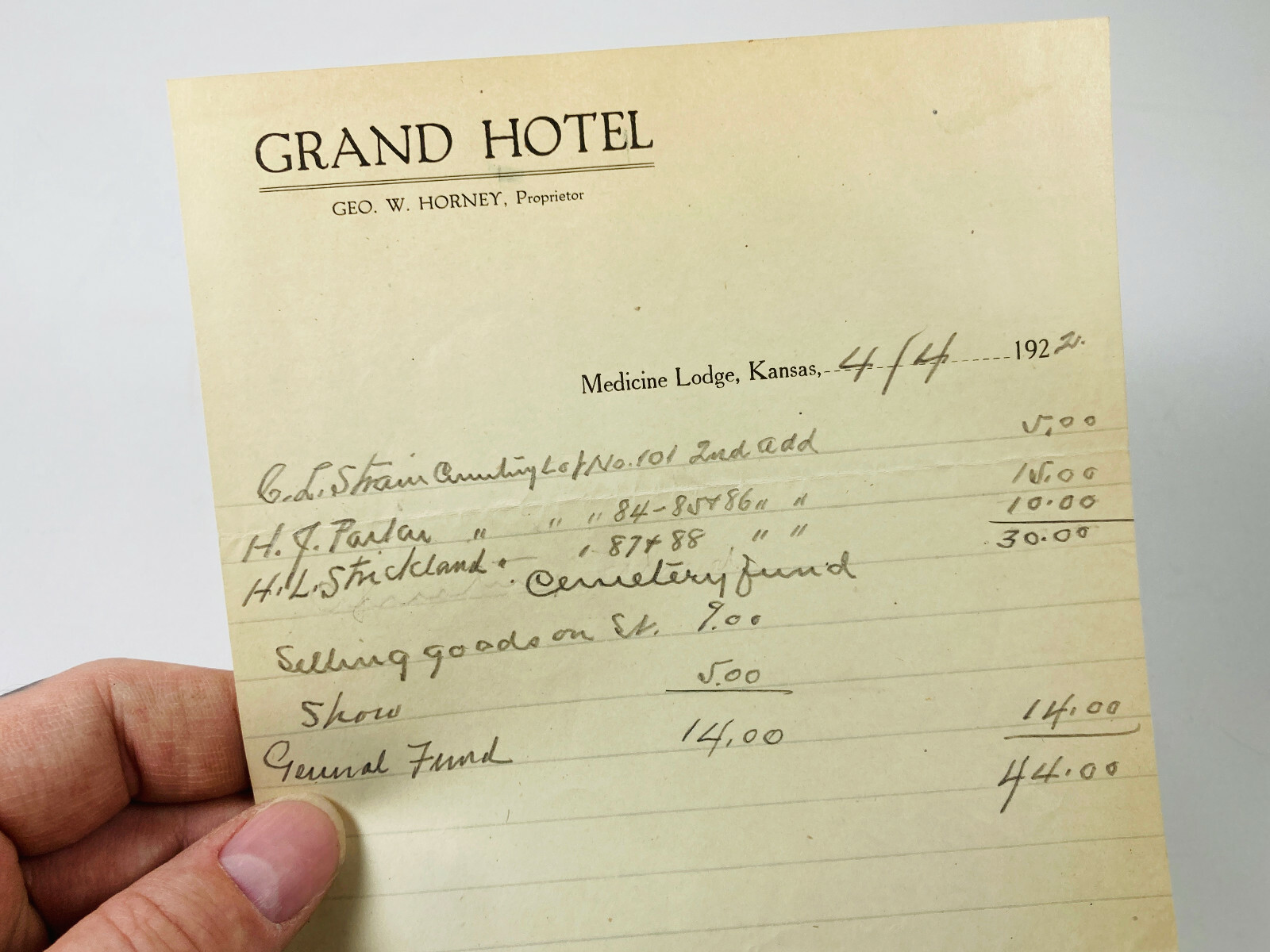 1925 Grand Hotel Medicine Lodge Kansas KS western history letterhead