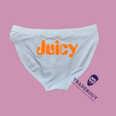 H.E.Arts Juicy Bum Logo custom print Mens light blue swim brief swimwear