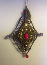 Katherine's Collection Retired Jeweled Gold Fancy Metal Ornament A