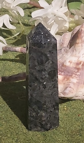 Larvakite Carved Gemstone Point 78g (C4) - Picture 3 of 3