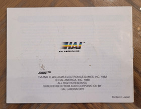 NES Joust Instruction Manual