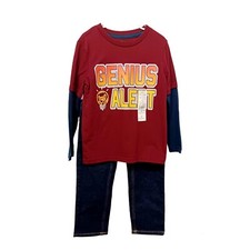 Boys Dark Wash Jeans Set 5-Straight Jeans-Long Sleeve T-Shirt