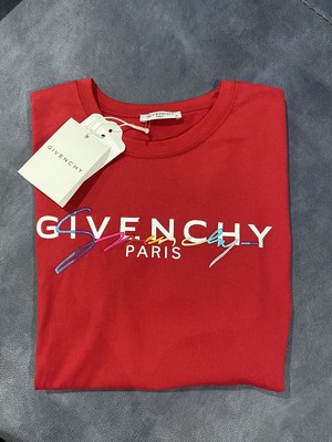 givenchy red signature t shirt