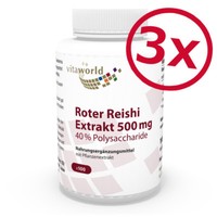 Vita World 3Er Pack Premium Ganoderma Lucidum Extrakt 500Mg 3 X 100 Kapseln 40%