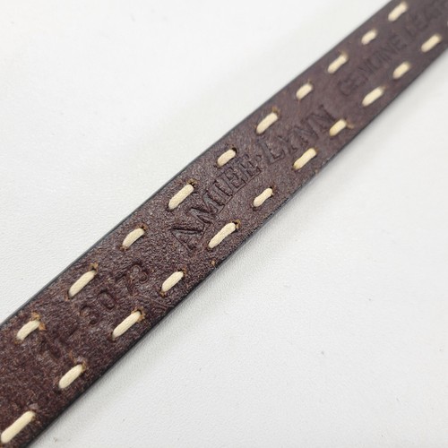 Ceinture cuir Amiee Lynn 32 M boucle laiton cousue marron vieilli 11-3073 - Photo 12/13