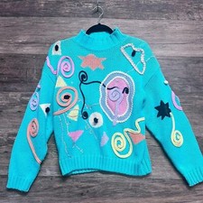 One Step Up Pink Vintage Crewneck Jumper Pastel Sweater Size Womens Medium
