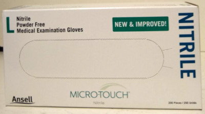 200 Nitrile Gloves Large Micro-Touch Powder Free Medical Examination 6034303