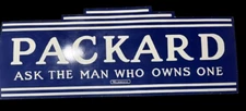 PORCELAIN PACKARD ENAMEL SIGN 36X18 INCHES