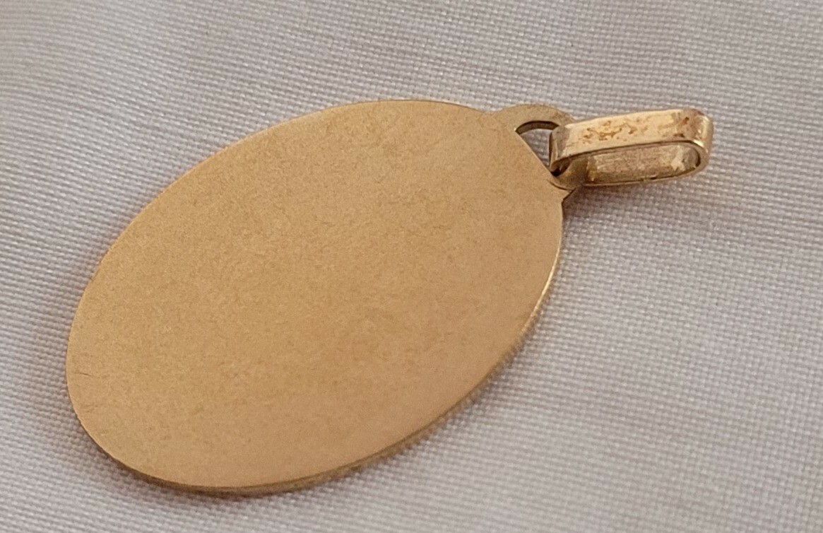 Pendentif Ancien Médaille Religieuse Plaqué Or - Breloque Vintage à Porter En Collier