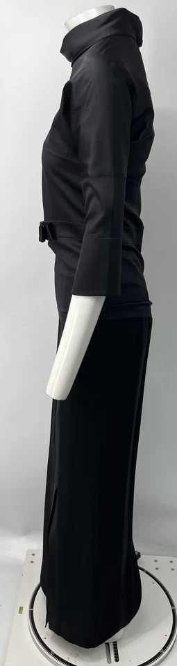 Gianfranco Ferre ALTERADO Negro Cuello Alto Arco-Acento Top + Maxi Falda Conjunto talla 40 Foto 2 de 4