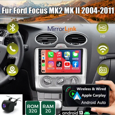 Autoradio Android 13 GPS Navi WIFI Apple Carplay Für Ford Focus MK2 2004-2011 - Bild 1 von 4