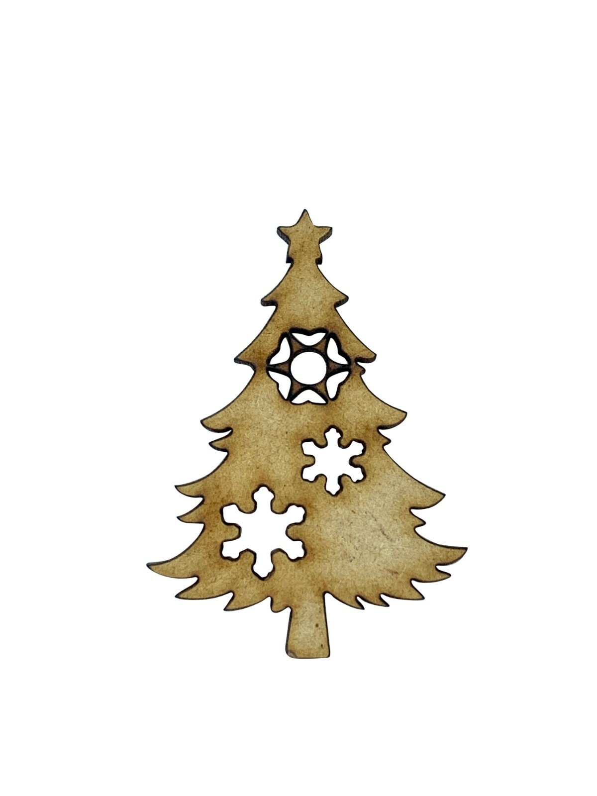 6x Christmas Tree Xmas 5cm Wood Craft Embelishments Laser Cut Shape MDF