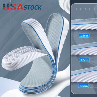 Men Women Invisible Height Increase Insoles Heel Lift Taller Shoe Inserts Pad US