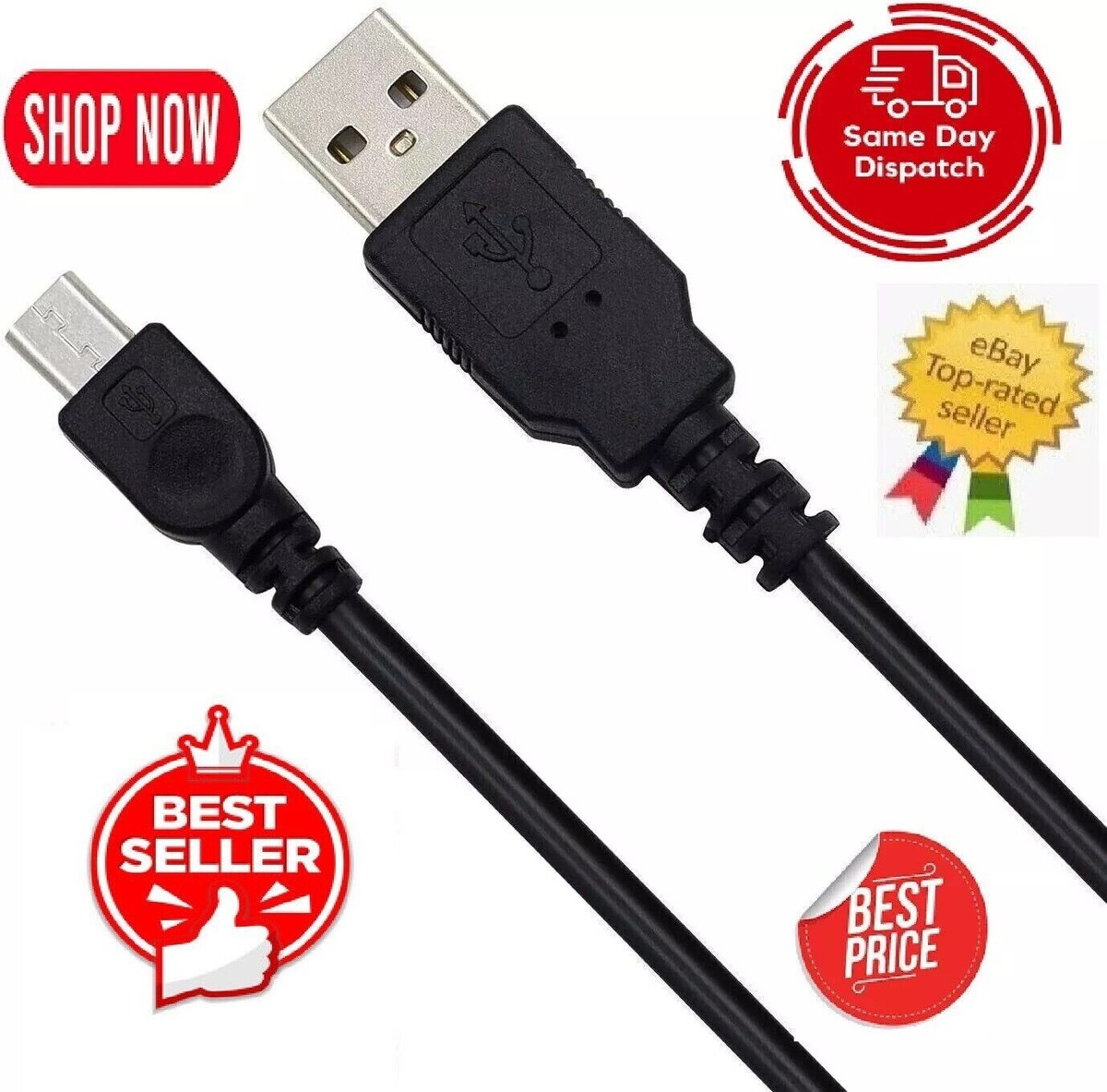 Câble USB 1m Pour Appareil Photo Panasonic – Compatible Lumix DMC-LX3, LZ1, LZ10, LZ2