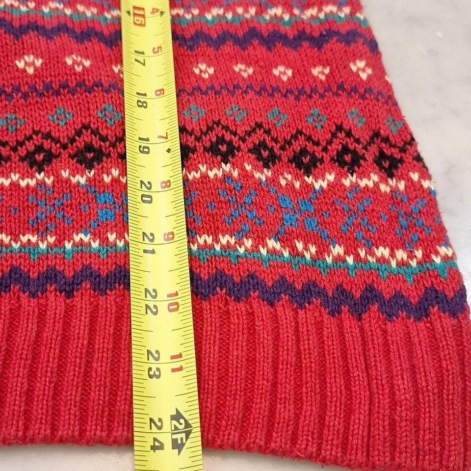 Suéter Tommy Hilfiger Vintage Talla Pequeña Lino Mezcla Algodón Para Mujer Rojo Estampado Foto 4 de 4