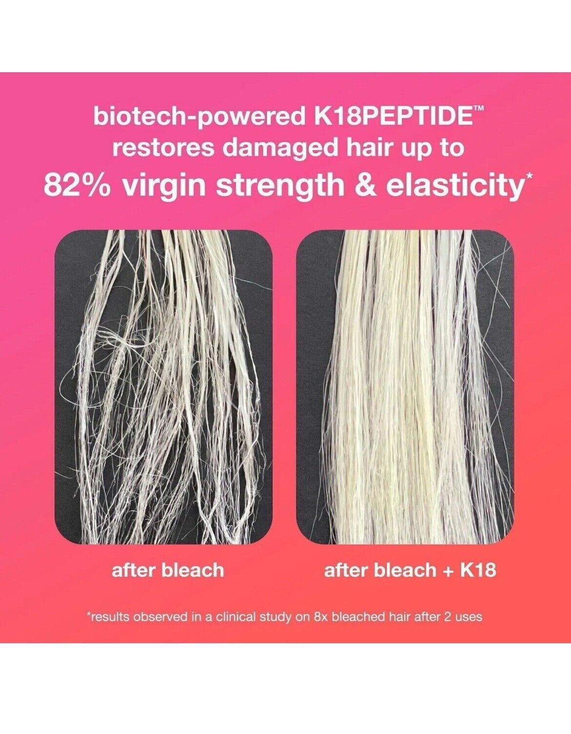 The new K18 Leave In Molecular Repair hair mask conditioner repairs